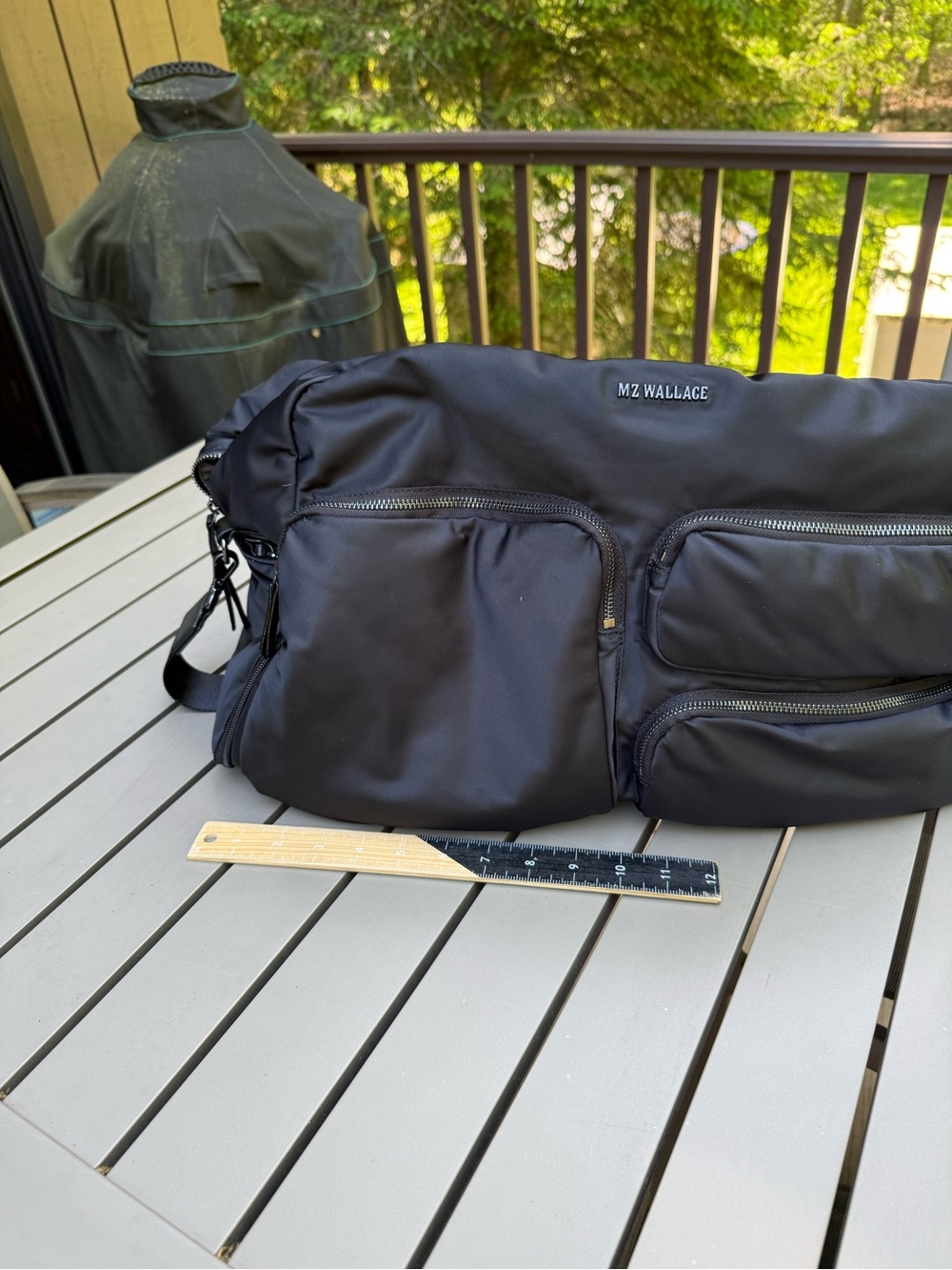 MZ Wallace Black Quilted Duffel with Multiple Front Pockets - Picture 6 of 11